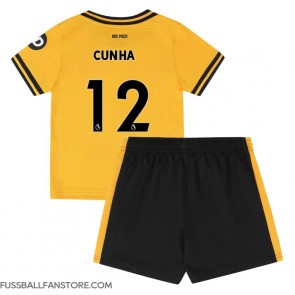 Wolves Matheus Cunha #12 Replik Heimtrikot Kinder 2024-25 Kurzarm (+ Kurze Hosen)